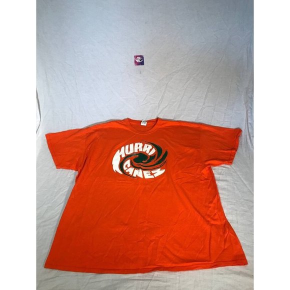 University of Miami Hurricane Shirt Mens XXL Orange Graphic Short Sleeve T-Shirt - Picture 1 of 6